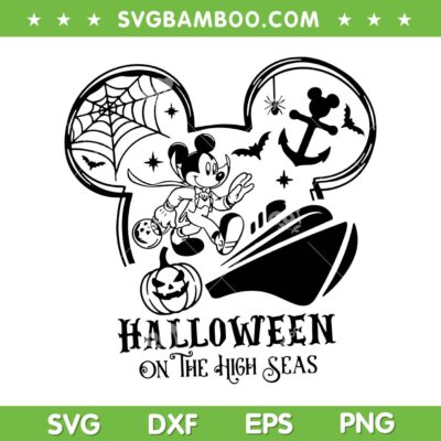 Halloween On The High Seas SVG, Disney Mouse Ears Cruise Halloween SVG PNG