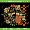 Halloween Spooky Coffee SVG PNG, Retro Halloween Floral Coffee SVG