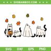 Halloween Cat Ghost Pumpkin SVG, Cute Black Cats Ghost SVG PNG