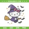 Hello Kitty Halloween Witch SVG, Cute Sanrio Kitty Flying Broom SVG PNG