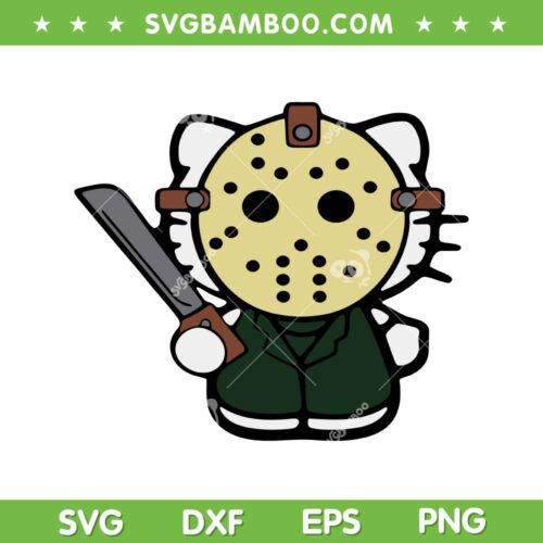 Hello Kitty Jason Voorhees SVG, Hello Kitty Halloween Horror Movie SVG PNG