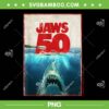 Jaws 50 PNG, Jaws 2025 Celebration Classic PNG, Funny Shark Jaws 50 Year
