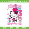 Hello Kitty Birthday Personalized SVG, Kawaii Kitty Cat Theme Party SVG PNG