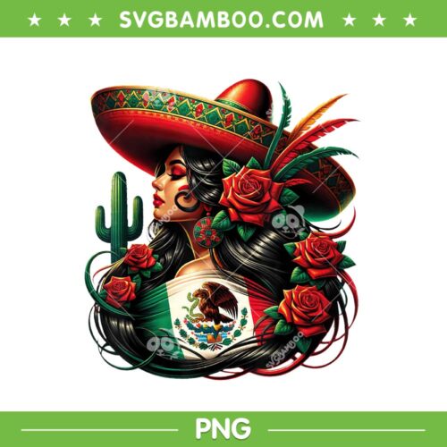 Women Mexican Hispanic Siesta Pride PNG, Viva Mexico Girl Women PNG, Mexico Flag PNG