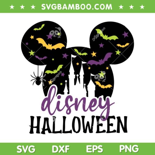 Mickey Ear Halloween SVG, Disney Mouse Ear Bat Spooky Season SVG PNG