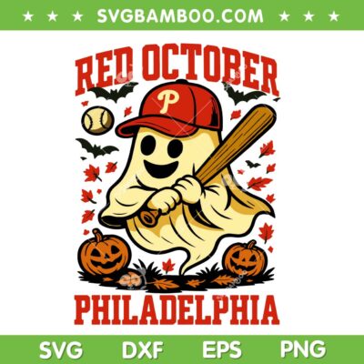 Philadelphia Ghost Red October SVG, Phillies Halloween Ghost SVG PNG Philadelphia Ghost Red October SVG, Phillies Halloween Ghost SVG PNG