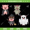 Pig Spooky Witch Boo Ghost Zombie SVG, Cute Pig Halloween Characters SVG PNG Pig Spooky Witch Boo Ghost Zombie SVG, Cute Pig Halloween Characters SVG PNG