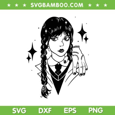 Wednesday with Thing Hand SVG PNG, Wednesday Movie Season 2 SVG Wednesday with Thing Hand SVG PNG, Wednesday Movie Season 2 SVG
