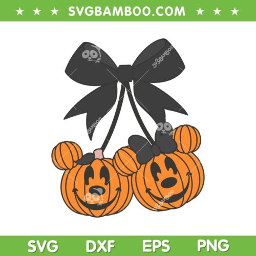 Pumpkin Disney Mouse SVG PNG, Mickey Minnie Mouse Pumpkin Face SVG