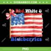 Red White and Blueberries Coquette PNG, American Flag Bow PNG