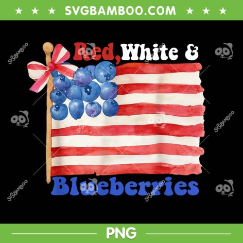Red White and Blueberries Coquette PNG, American Flag Bow PNG