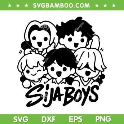 Saja Boys Silhouette SVG, Kpop Demon Hunters Saja Boys Chibi SVG PNG