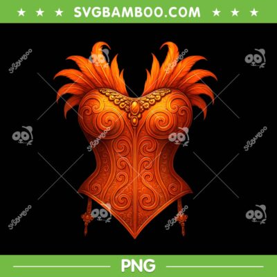 Showgirl Costume PNG, In My Showgirl Era PNG, Showgirl Illusion Orange Corset Feather Showgirl Costume PNG, In My Showgirl Era PNG, Showgirl Illusion Orange Corset Feather
