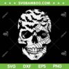 Skull Spider Web Bat SVG PNG, Skull Scary Halloween SVG