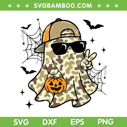 Spooky Dude Ghost Camo SVG, Halloween Boy Boo Ghost SVG PNG