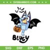 Bluey Halloween Bat SVG PNG, Family Blue Dog Halloween Spooky SVG