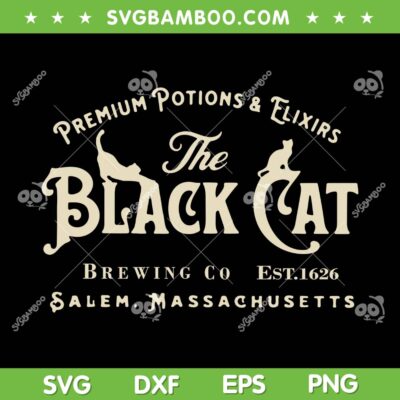 The Black Cat Witchy Salem Est 1626 SVG, Halloween Cat Salem Massachusettes SVG PNG