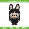 Wednesday Addams Labubu SVG, Wednesday Jenna Ortega Labubu SVG PNG