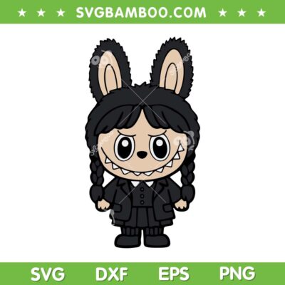 Wednesday Addams Labubu SVG, Wednesday Jenna Ortega Labubu SVG PNG Wednesday Addams Labubu SVG, Wednesday Jenna Ortega Labubu SVG PNG