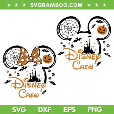 Disney Crew Halloween SVG, Mickey Minnie Mouse Ear Halloween SVG PNG, Disney Mouse Crew Spooky Season