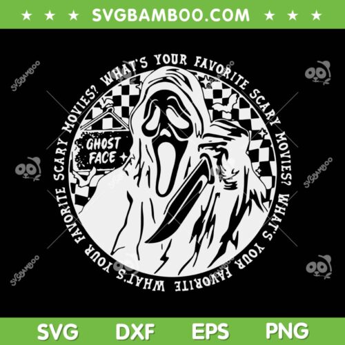 Ghostface Retro Checkered SVG PNG, Halloween Movie Characters Ghost Face SVG