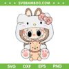 Cute Girl Labubu SVG PNG, Labubu Hello Kitty SVG