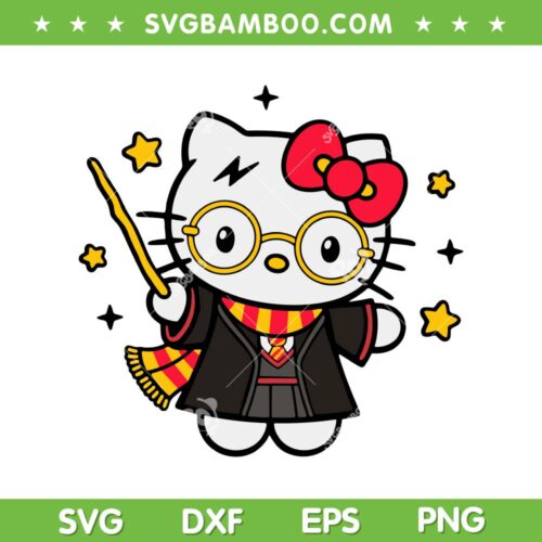 Hello Kitty Harry Potter SVG PNG, Cute Sanrio Cat Movie Character SVG