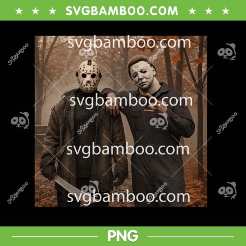 Jason Myers Friends Fall Autumn PNG, Halloween Horror Jason Voorhees Michael Myers Pose PNG
