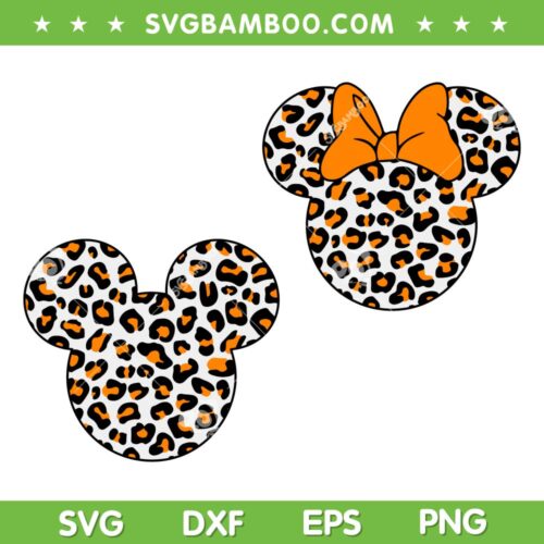 Mickey Minnie Mouse Leopard SVG, Disney Mouse Ear Leopard SVG PNG