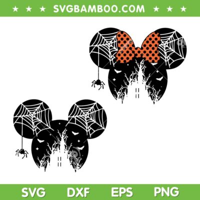 Disney Mouse Halloween Spooky SVG PNG, Mickey Minnie Mouse Ear Spider Web SVG Disney Mouse Halloween Spooky SVG PNG, Mickey Minnie Mouse Ear Spider Web SVG