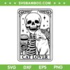 Skeleton Cat Lover Tarot Card SVG, Halloween Skeleton with Cat SVG PNG