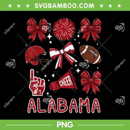 Alabama Football Coquette Bow PNG, Alabama Crimson Tide Cheer Bow PNG