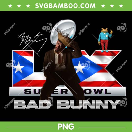 Benito Super Bowl LX PNG, Bad Bunny Halftime Show Puerto Rico Flag PNG