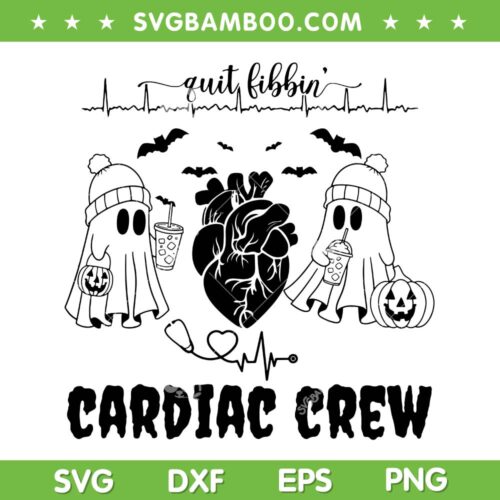 Cardiac Crew Halloween SVG PNG, Cute Ghost Cardiac Nurse SVG, Nurse Ghost Coffee Pumpkin
