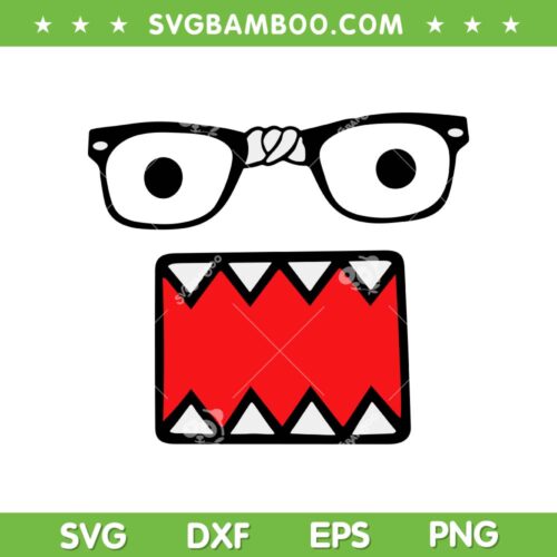 Domo Kun Face SVG PNG, Funny Domo Costume SVG, Domo NHK Sunglasses DXF SVG PNG EPS