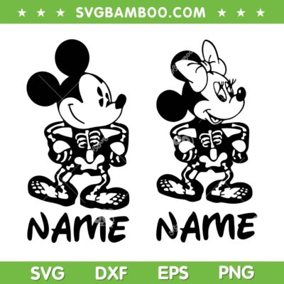 Disney Mouse Halloween Custom SVG, Mickey Minnie Mouse Skeleton SVG PNG Disney Mouse Halloween Custom SVG, Mickey Minnie Mouse Skeleton SVG PNG