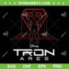 Disney TRON Ares SVG PNG, TRON Ares Digital Grid and Logo SVG
