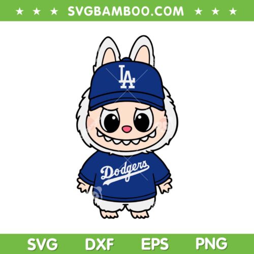 Los Angeles Dodgers Labubu SVG, Cute Labubu MLB Dodgers SVG PNG