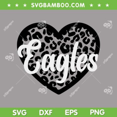 Eagles Leopard Women SVG, Philadelphia Eagles Heart SVG PNG