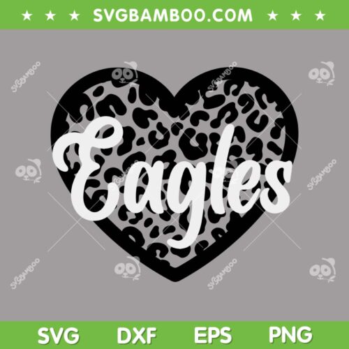 Eagles Leopard Women SVG, Philadelphia Eagles Heart SVG PNG