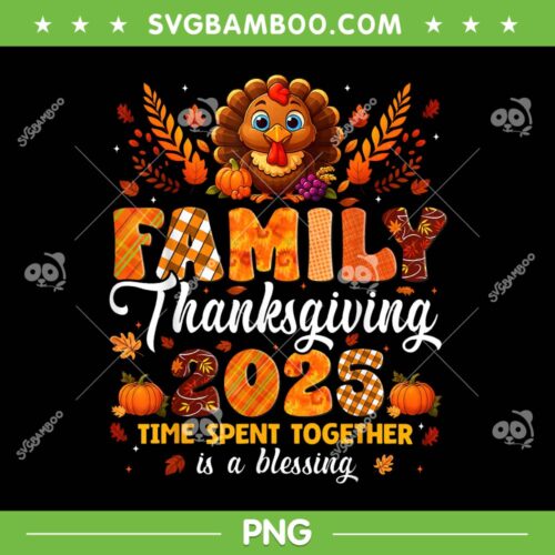 Family Thanksgiving 2025 PNG, Turkey Family Matching PNG