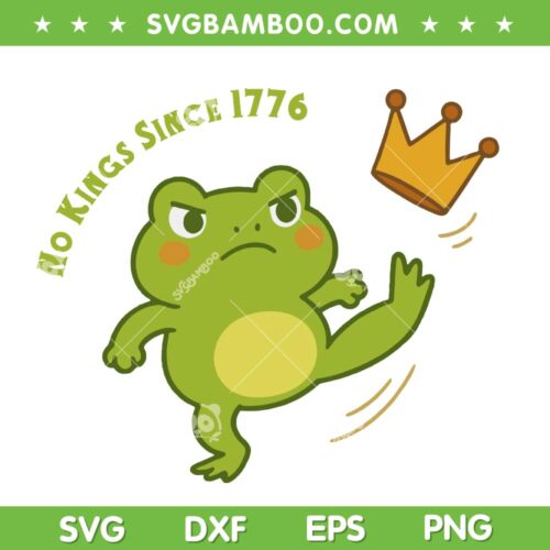 Frog Protest No Kings in America SVG, Frog Resist 2025 SVG PNG, No Kings Since 1776 DXF SVG PNG EPS