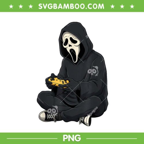 Ghostface Play Video Game Haloween PNG, Scary Face Ghost Mask Gamer PNG