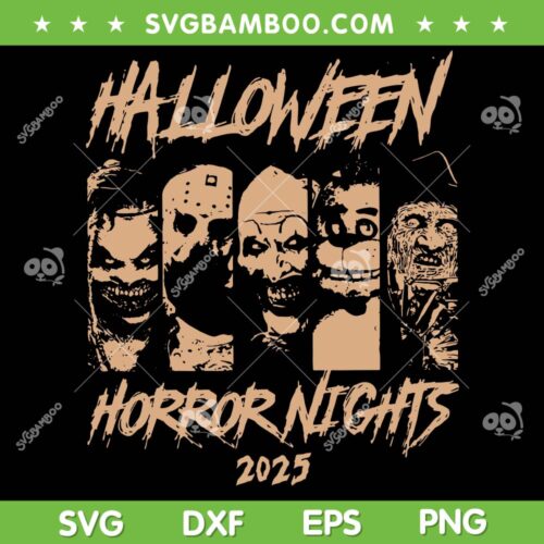 Halloween Horror Nights 2025 SVG, Horror Movie Characters Halloween SVG, Horror Friends Family