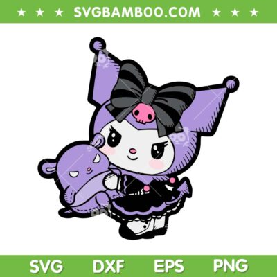 Cute Kuromi Halloween SVG, Kawaii Hello Kitty Kuromi Happy Halloween SVG PNG