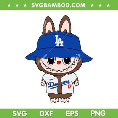 LA Dodgers Labubu SVG PNG, Dodgers Baseball Mascot SVG