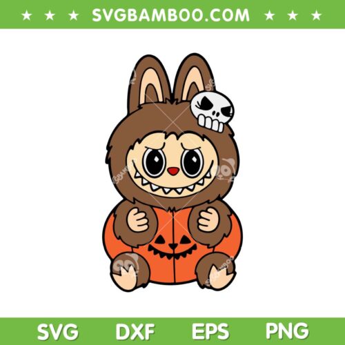 Labubu Pumpkin Halloween SVG, Labubu Monster Spooky Season SVG PNG