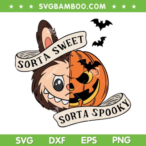Labubu Pumpkin Sorta Sweet SVG, Labubu Sorta Spooky Halloween SVG PNG