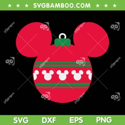 Mickey Mouse Ornament Ears SVG, Disney Mouse Christmas Ornament SVG PNG Mickey Mouse Ornament Ears SVG, Disney Mouse Christmas Ornament SVG PNG