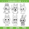 Labubu Monster Doll Halloween SVG Bundle, Cute Labubu Horror Movie Character Bundle SVG